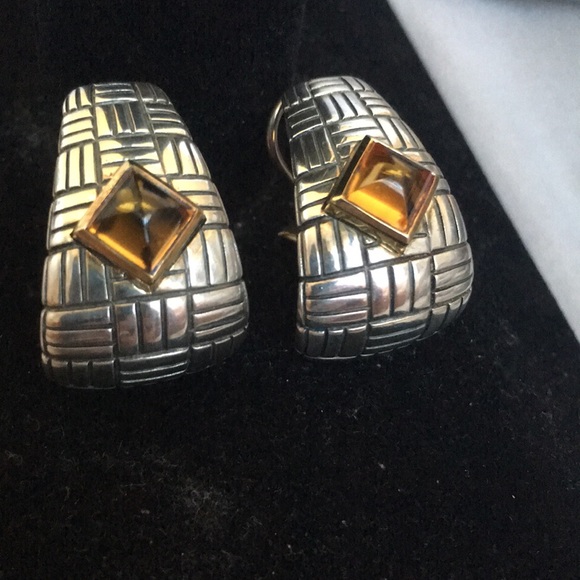 18k gold & Sterling Silver earrings - Picture 3 of 5